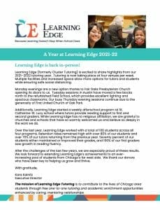 Learning Edge Tutoring Annual Report